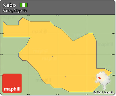 Savanna Style Simple Map of Kabo, cropped outside