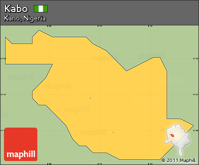 Savanna Style Simple Map of Kabo, cropped outside