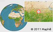 Satellite Location Map of Kumbotso, highlighted parent region