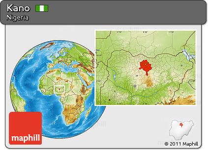 Physical Location Map of Kano