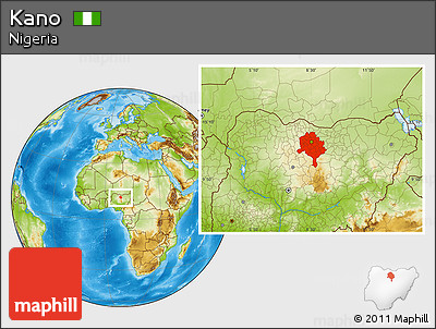 Physical Location Map of Kano