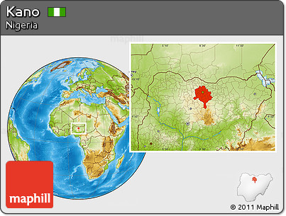 Physical Location Map of Kano