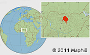 Savanna Style Location Map of Kano