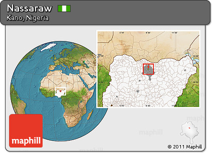 Satellite Location Map of Nassaraw, highlighted country, highlighted parent region