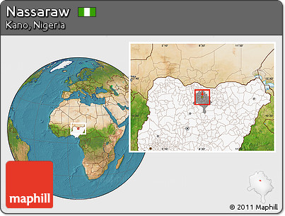 Satellite Location Map of Nassaraw, highlighted country, highlighted parent region