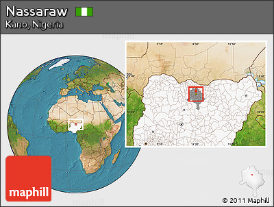 Satellite Location Map of Nassaraw, highlighted country, highlighted parent region