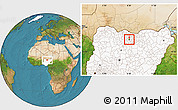 Satellite Location Map of Nassaraw, highlighted country