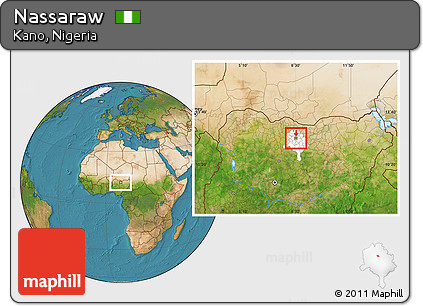 Satellite Location Map of Nassaraw, highlighted parent region