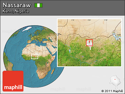 Satellite Location Map of Nassaraw, highlighted parent region