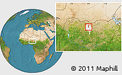 Satellite Location Map of Nassaraw, highlighted parent region