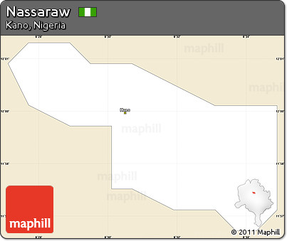 Classic Style Simple Map of Nassaraw, single color outside