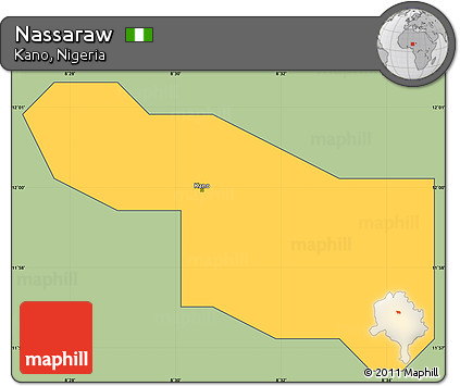 Savanna Style Simple Map of Nassaraw, cropped outside