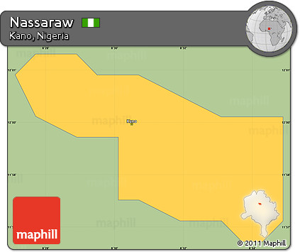 Savanna Style Simple Map of Nassaraw, single color outside
