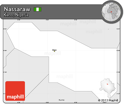 Silver Style Simple Map of Nassaraw