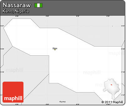 Silver Style Simple Map of Nassaraw