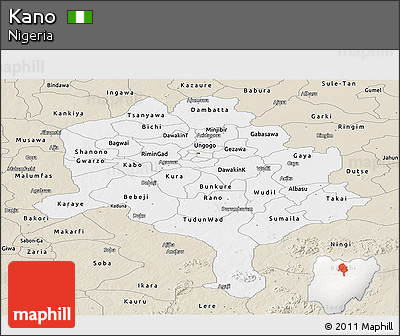Classic Style Panoramic Map of Kano
