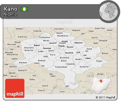 Classic Style Panoramic Map of Kano