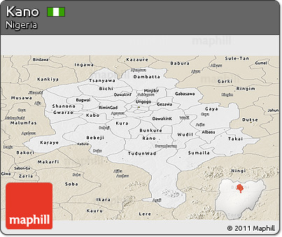 Classic Style Panoramic Map of Kano