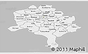Gray Panoramic Map of Kano, single color outside
