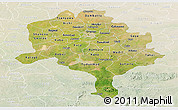 Satellite Panoramic Map of Kano, lighten