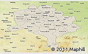 Shaded Relief Panoramic Map of Kano, physical outside