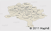 Shaded Relief Panoramic Map of Kano, single color outside