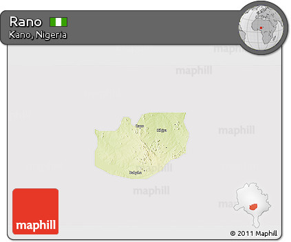Physical 3D Map of Rano, cropped outside