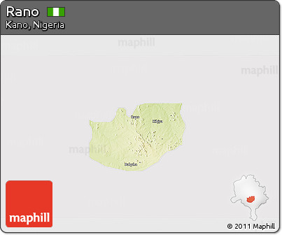 Physical 3D Map of Rano, cropped outside