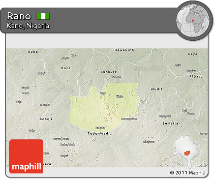 Physical 3D Map of Rano, semi-desaturated