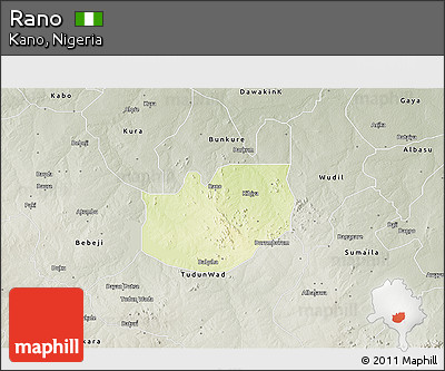 Physical 3D Map of Rano, semi-desaturated