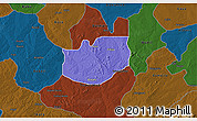 Political 3D Map of Rano, darken