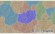 Political 3D Map of Rano, semi-desaturated