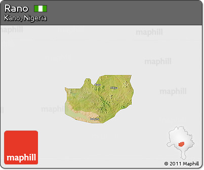 Satellite 3D Map of Rano, single color outside