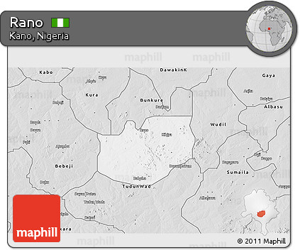 Silver Style 3D Map of Rano