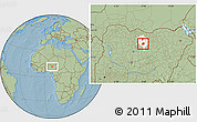 Savanna Style Location Map of Rano, highlighted parent region, hill shading