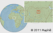 Savanna Style Location Map of Rano, hill shading