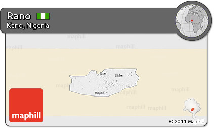 Classic Style Panoramic Map of Rano, single color outside