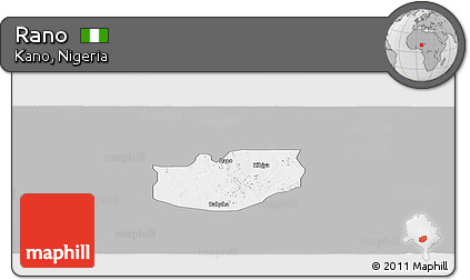 Gray Panoramic Map of Rano, single color outside