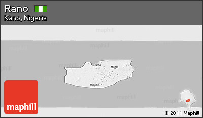 Gray Panoramic Map of Rano, single color outside