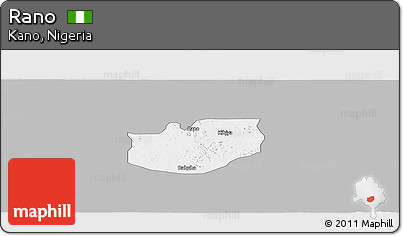 Gray Panoramic Map of Rano, single color outside