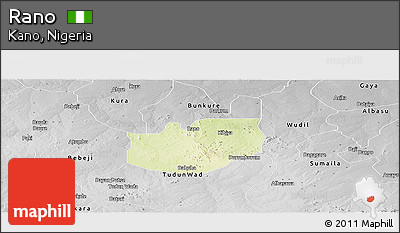 Physical Panoramic Map of Rano, desaturated