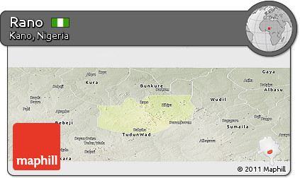 Physical Panoramic Map of Rano, semi-desaturated