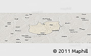 Shaded Relief Panoramic Map of Rano, semi-desaturated