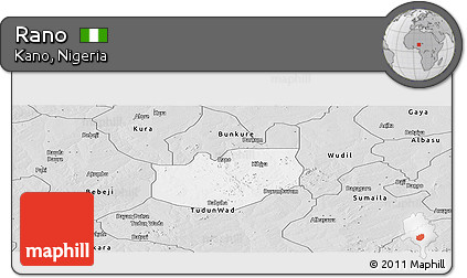 Silver Style Panoramic Map of Rano