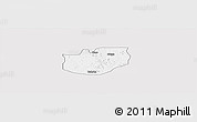 Silver Style Panoramic Map of Rano, single color outside