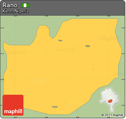 Savanna Style Simple Map of Rano, single color outside