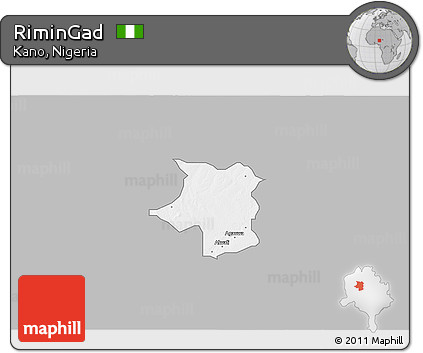 Gray 3D Map of RiminGad, single color outside