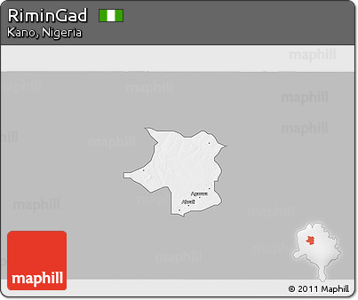 Gray 3D Map of RiminGad, single color outside