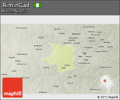 Physical 3D Map of RiminGad, semi-desaturated
