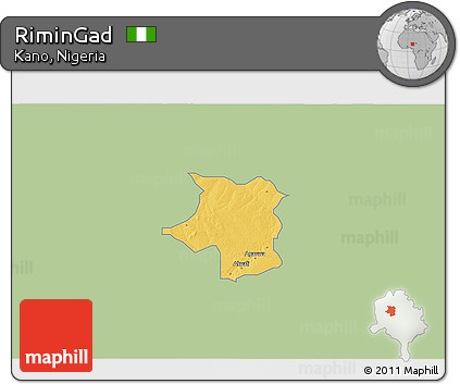 Savanna Style 3D Map of RiminGad, single color outside
